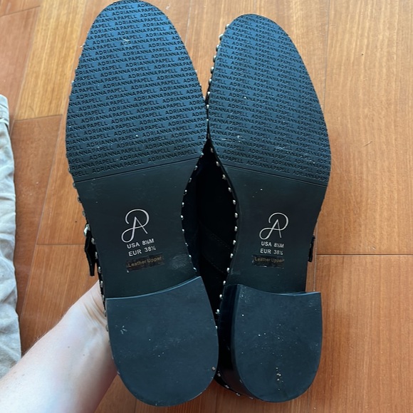 Adrianna Papell Studded Black Suede Loafers - Picture 6 of 7